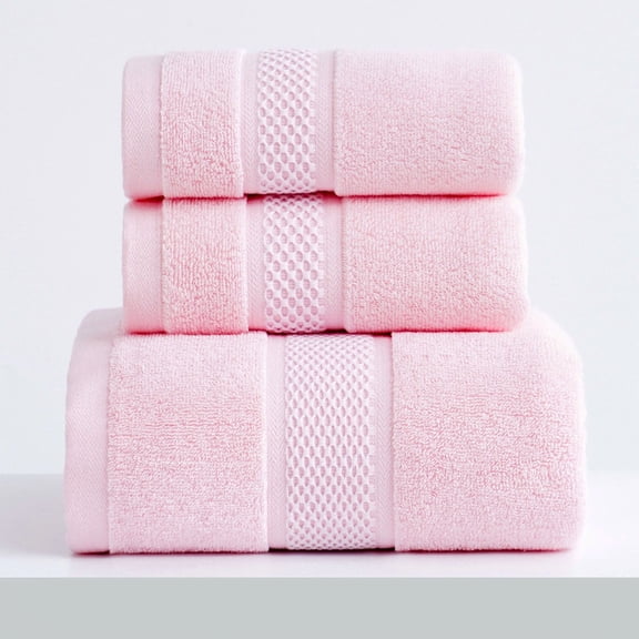Mictong Pink Towel 2-Piece Set, 29.53X13.78 Inches, Long Staple Cotton Super Absorbent Towel, Quick Drying Soft Cotton Towel, Suitable For Daily Shower Use At Home