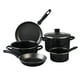 thumbnail image 1 of Batería De Cocina Santiago Cinsa 6 Piezas Negro Con Tapa De Vidrio, 1 of 5