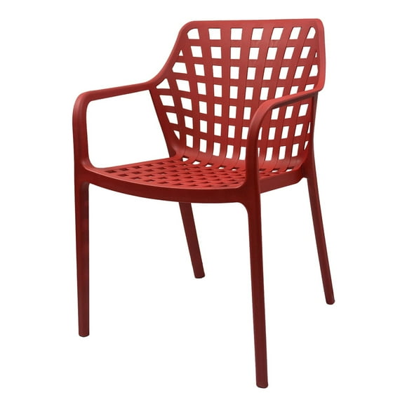JAUZ IMPROVEMENT 1pz Silla Minimalista Color Rojo Tipo Armstrong Ideal Para Exteriores (A2171)