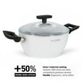thumbnail image 6 of Flonal Onice Non-Stick Deep Stew Cooking Pot with Glass Lid 5.5 Qt (5.2 L) Forged Aluminum Ceramic Nonstick Stockpot Soup Pot, White, 6 of 8