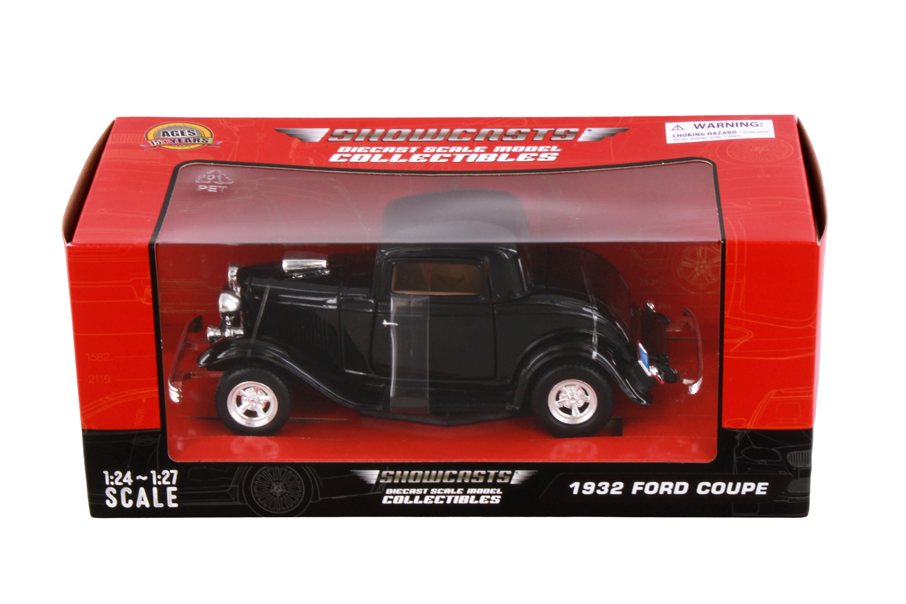 1932 Ford Coupe Hardtop, Black - Showcasts 77251BK - 1/24 Scale Diecast Model Car