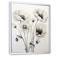 thumbnail image 2 of Designart "Moments Captured With Vivid Black And White Poppies I" Poppies Floater Framed Canvas Art Print, 2 of 5
