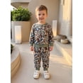 thumbnail image 4 of Baby Boy Fall Outfit Long Sleeve Camo Print Sweatshirt + Pants Set, 4 of 10