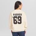 thumbnail image 2 of Women's WEAR by Erin Andrews Cream San Diego Padres Heavyweight Crew Neck Sweatshirt, 2 of 4