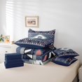 thumbnail image 5 of Manfei Vintage Boho Bed in a Bag Queen Size,Aztec Bed Set,Bohemain Blue Geometric Bedding Queen Size,Breathable Room Decoration Reversible,7 Pieces, 5 of 7