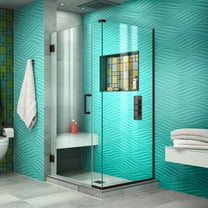 DreamLine Unidoor Plus 35 1/2 in. W x 30 3/8 in. D x 72 in. H Frameless Hinged Shower Enclosure in Oil Rubbed Bronze