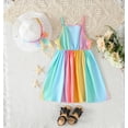 thumbnail image 5 of Otqutp Beach Sundress for Toddler Girls Kids Summer Sleeveless Sundress Casual Rainbows Custome Dance Party Hat Playwear Dresses, 5 of 8