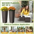 thumbnail image 7 of Homall 2-Pack 32" Tall Outdoor Plastic Planters with Inside Pots, Rattan - Patterned for Patio Decor, 7 of 7