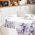 thumbnail image 3 of Eucalyptus Leaves Tablecloth Waterproof Fabric,Round Watercolor Oil-Proof Wrinkle Resistant Table Cover for Dining Table, Buffet Parties and Campin,Purple Leaves(60" inch Round), 3 of 6