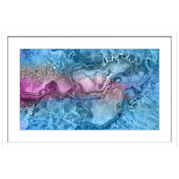 "Pink In Blue Gradient" Framed Painting Art Print, 18" x 1.5"