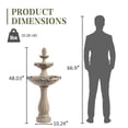 thumbnail image 4 of 48.03" Outdoor Water Fountain, 3-Tiers water feature Outdoor Freestanding Waterfall Fountains for Garden, Patio, 4 of 8