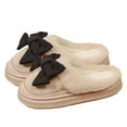 thumbnail image 3 of House Slippers Women Men Non-Slip Slip-on Round Toe Flats Casual Versatile Bow Fall Winter Outdoor Indoor Warm Slippers Home Slippers, 3 of 10