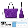 thumbnail image 4 of Balery Purple Glitter Beach Travel Bag - Water-Resistant, Large Capacity Lightweight Tote with 7 Pockets for Women and Men - Perfect for Beach, Pool, Gym, and Travel, 4 of 7
