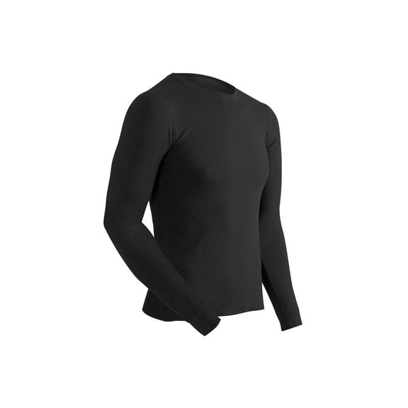 Coldpruf Men's Basic 2-Layer Long Sleeve Crew - Big Sizes, Black, 3XLarge