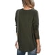 thumbnail image 4 of Blusa de un solo pecho con cuello en V Panel de encaje de poliéster Camisa de manga larga para mujer para otoño e invierno Verde M, 4 of 8