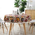 thumbnail image 4 of Nappe Bohème Ronde à Motif Floral, Nappe Lavable, Couvre-Table avec Bordure en Dentelle, 4 of 8