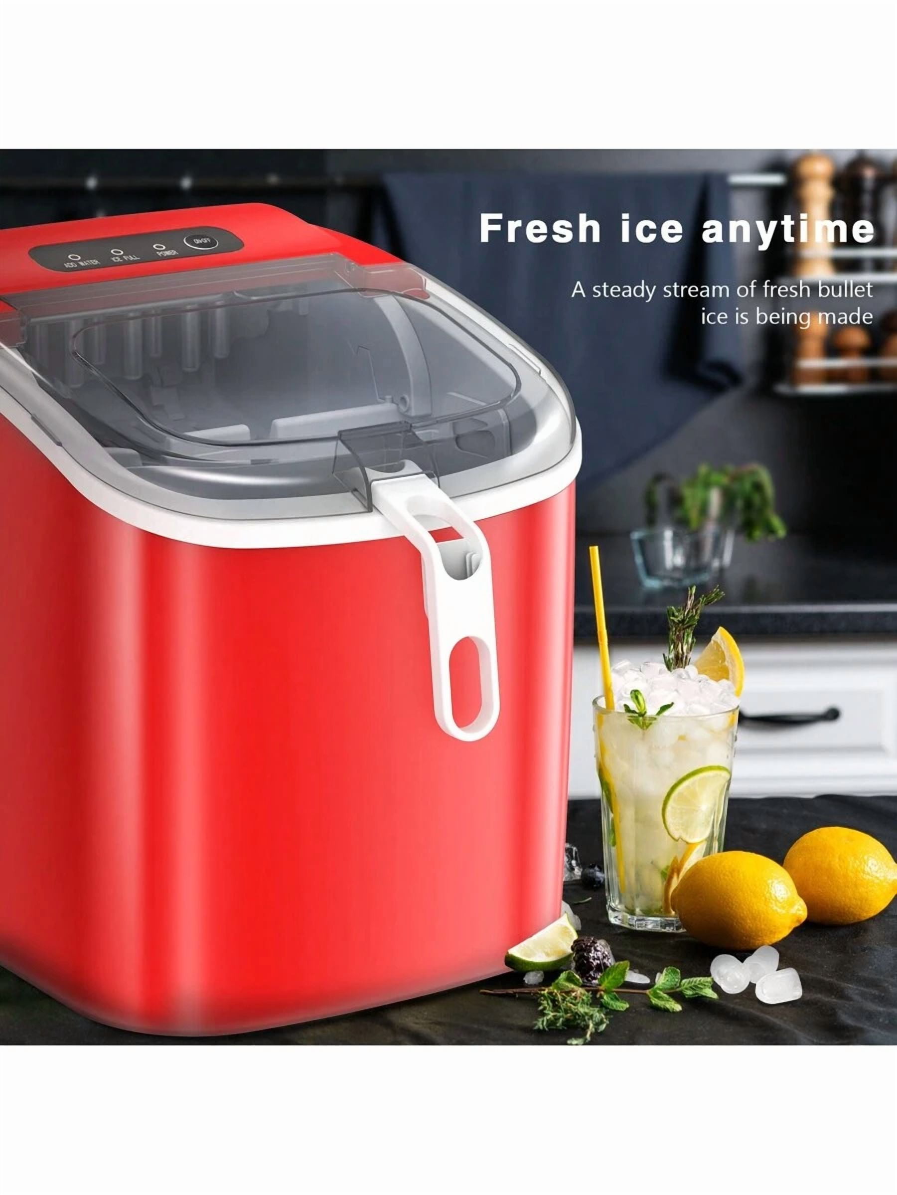 Havato Nugget Ice Maker Countertop,  Self-Cleaning  Ice Maker With Ice Basket & Scoop, 26Lbs/24H, 9 Ice Cubes Ready In 6 Mins, Chewable Ice Maker Machine For Home Camping Party RV