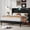 Black, variant on Frostbloom Full Size Velvet Platform Bed Frame with Charging Station (USB & Type-C), White