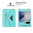 thumbnail image 6 of Allytechgroup Galaxy Z Flip 6 Case Wallet, Shockproof Phone Case with Zipper Pocket and Detachable Crossbody Shoulder Strap Protective Case Cover for Samsung Galaxy Z Flip 6, Cyan, 6 of 10