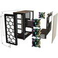 thumbnail image 2 of MUSETEX 903-S4 ATX Mid Tower Gaming Computer Case Tempered Glass, Computer Gaming Case Window Desktop/PC Including 4X 120mm Case Fan, USB 3.0 Ports & Cable Management, Black, 903-4 RGB Fans, 2 of 7