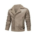 thumbnail image 3 of IYTR Mens Fleece Jacket Long Sleeve Thick Thermal Coats Casual Fashion Lapel Winter Warm Coats Outerwear (Beige,M), 3 of 9