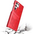 thumbnail image 5 of Nalacover Case for Samsung Galaxy S22 Ultra, Vintage Oil Wax Pattern PU Leather Back Card Slots Holder Cover Rugged PC Anti-Scratches Shockproof Protective Slim Fit Lightweight Case,Red, 5 of 5