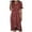 Brick Red, variant on Women's 2025 Summer Bohemian Floral Printed V Neck Beach Party Flowy Ruffle Midi Dress Red, XXL