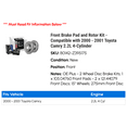 thumbnail image 2 of Front Brake Pad and Rotor Kit - Compatible with 2000 - 2001 Toyota Camry 2.2L 4-Cylinder, 2 of 2