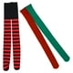 thumbnail image 3 of pares de calcetines navideños a rayas para mujer, verdes, rojos y negros, por encima de la rodilla, calcetines navideños, calentadores de invierno para Navidad, fiestas de Halloween, cosplay, acceso, 3 of 5