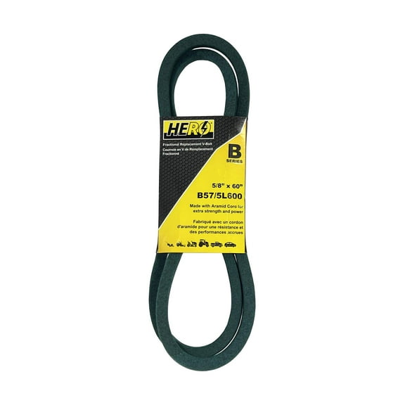 HERO® 5/8 inch x 60 inch Aramid Kevlar Lawn Mower Belt Replacement For Reference B57 5L600