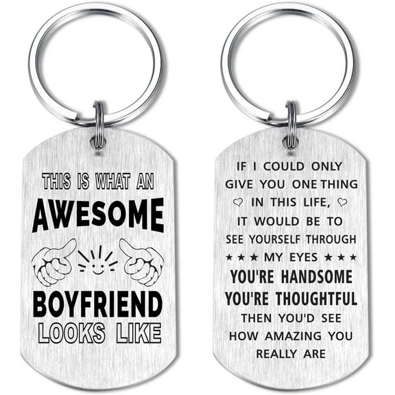 I Love You Boyfriend Christmas Keychain Gifts, Personalized Boyfriend Birthday Anniversary Present from Grilfriend