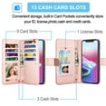 thumbnail image 2 of iPhone 11 Pro Max Case,Takfox Wallet Phone Case for iPhone 11 Pro Max (6.5 inch) ID Credit Card Slots Holder Pouch Folio Flip PU Leather Cover Detachable Magnetic Hard Case &Wrist Strap-Rose Gold, 2 of 7