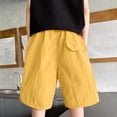 thumbnail image 2 of Yellow Boys Active Athletic Shorts 5-15 Years, Nylon Spandex Quick Dry Moisture Wicking Relaxed Fit with Adjustable Drawstring & Side Pockets,Size 14-15 T, 2 of 6
