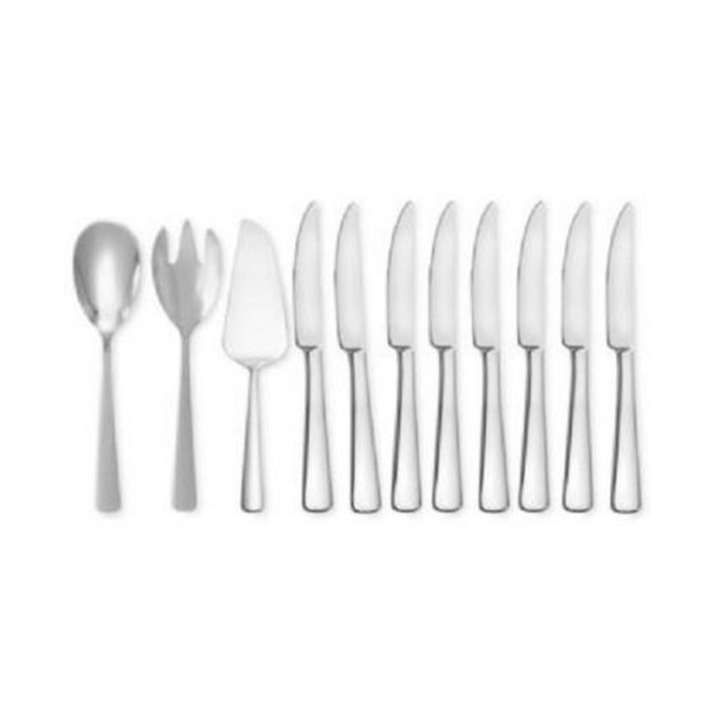Oneida 11 Piece Silverware Stainless Steel Hostess Set & Steak Knives flatware