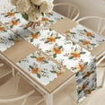 thumbnail image 2 of Ambesonne Floral Table Runner & Placemats, Detailed Flower Sketches, Placemat 4 pcs + Runner 14"x90", White Orange Olive Green, 2 of 2