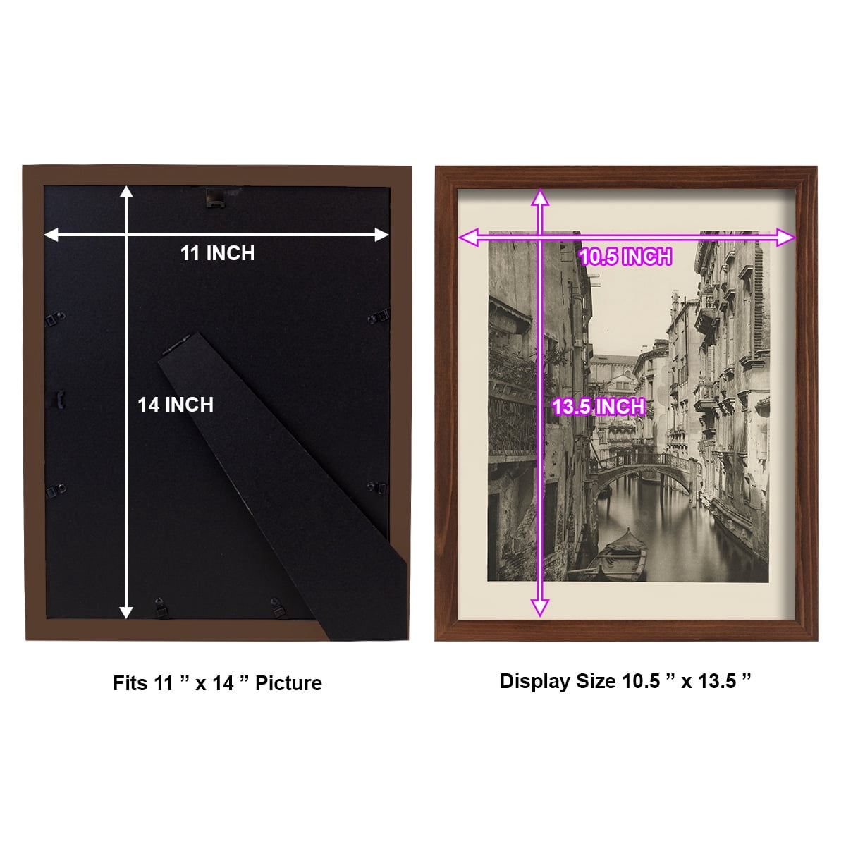 Vintage Views of Venice IV - Framed Print w/glass - Chestnut