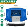 thumbnail image 5 of HOTEEL 15x15ft Outdoor Pop Up Gazebo for Camping, Screen House with 7 Sidewalls and Mosquito Netting, Waterproof, UV Resistant, Portable Carry Bag, Blue, 5 of 11