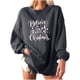 thumbnail image 1 of Sudadera extragrande de lana de manga larga con cuello redondo y estampado navideño para mujer Fridja  ghj987+4407, 1 of 8