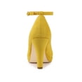 thumbnail image 2 of BLISSFUL STEP Chaussures pour Femmes Bout Rond Talon Aiguille Bride à la Cheville Escarpins Jaune 6,5, 2 of 8