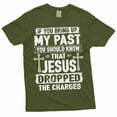 thumbnail image 6 of Men's Jesus dropped my charges Christian tee shirt Birthday gift for Him Grandpa papa dad gift, 6 of 7