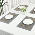 thumbnail image 7 of REGALWOVEN Placemats Set of 6 Solid Placemats for Dining Table Decor Indoor Outdoor Washable Kitchen Table Mat Wipe Clean Brown-Silver 18*12in, 7 of 7