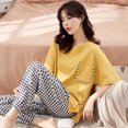 thumbnail image 1 of Pijama de algodón de dibujos animados para mujer, ropa de dormir de manga corta, pantalones largos, moda coreana, ropa de casa con estampado de conejo, verano, nuevo, 1 of 4