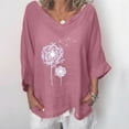 thumbnail image 1 of Puntoco 2024, tops a la moda de verano para mujer, tops estampados de manga corta con cuello en V para mujer, camiseta, blusa, túnicas, 1 of 2