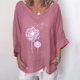 thumbnail image 1 of Puntoco 2024, tops a la moda de verano para mujer, tops estampados de manga corta con cuello en V para mujer, camiseta, blusa, túnicas, 1 of 2