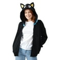 thumbnail image 4 of Chococat Cosplay Long Sleeve Women's Black Zip Hoodie XXL, 4 of 6