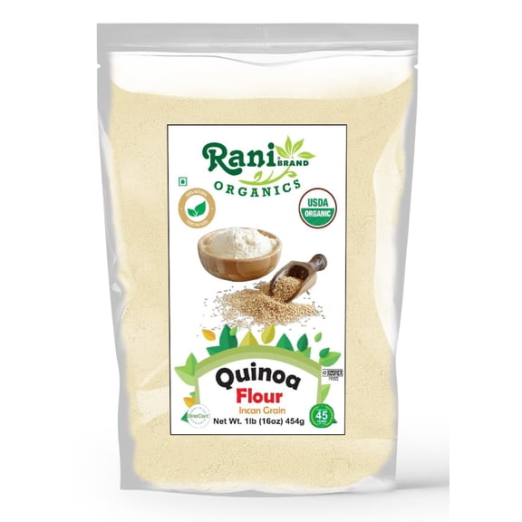 Rani Organic Quinoa Flour (Incan Grain) 16oz (1lb) 454g ~ All Natural | Vegan | Gluten Friendly | NON-GMO | Kosher | Indian Origin | USDA Certified Organic