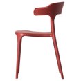 thumbnail image 3 of Chaise de Salle à Manger Extérieure en Plastique Moderne avec Dossier Ouvert en Forme de U, Rouge, 3 of 7