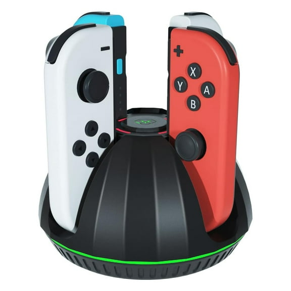 Game Controller Charger for Nintendo Switch JoyCons Gamepad Charger Dock, Fast Charging Station for 4 Joycons with LED Indicator-Black