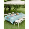 thumbnail image 4 of Outdoor Tablecloths with Umbrella Hole & Zipper, Teal Summer Coastal Rectangle Tablecloth 60x120 Inch, Modern Ocean Waves Starfish Shell Waterproof Table Cloth, Patio/Pool/Picnic Table Covers, 4 of 8