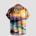 thumbnail image 3 of Gaecuw Hawaiian Blouses for Women Short Sleeve Shirts Button down Tops Floral Print Blouses Summer Tees Lapel Neck T Shirts Beachwear Tropical Vacation Outfits Resort Wear M, 3 of 4